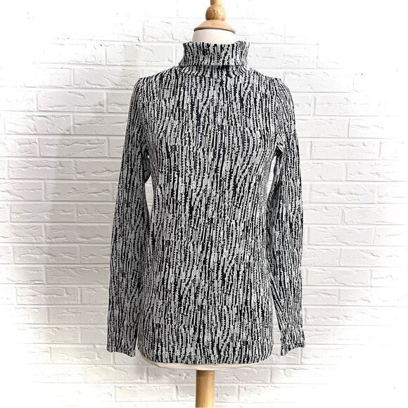 Athleta Flurry Element Turtleneck Medium Black White Size Small - Picture 2 of 6